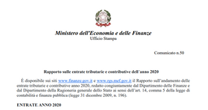 Entrate tributarie e contributive 2020, 46 miliardi in meno: i dati MEF 