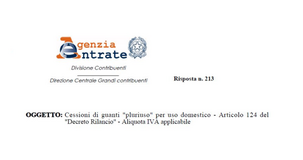 IVA guanti pluriuso: la lunga durata esclude la tassazione agevolata