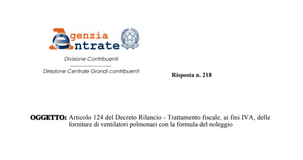 IVA ventilatori polmonari: ok alla tassazione agevolata anche per il noleggio
