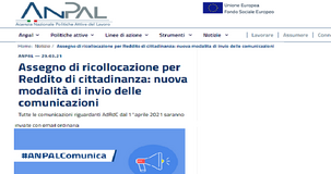 Reddito di Cittadinanza, novità dal 1° aprile: per l'AdR comunicazioni tramite email