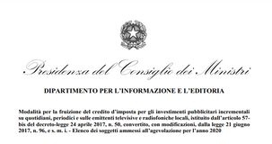 Bonus pubblicità, elenco dei beneficiari: come e quando usare il credito d'imposta