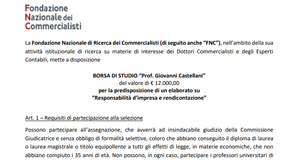 Responsabilità d'impresa e rendicontazione: borsa di studio da 12.000 euro