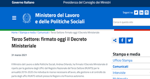 Nuove risorse per la gestione del RUNTS a Regioni e Province 