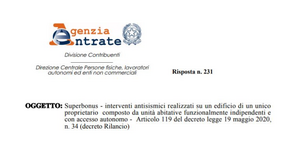 Superbonus 110: agevolazione solo per immobili residenziali e relative pertinenze
