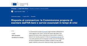 Esenzione IVA per i prodotti anti Covid distribuiti dall'UE agli Stati membri