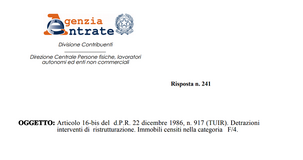 Bonus ristrutturazione anche per gli immobili di categorie fittizie trasformati in abitazione 