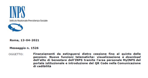 Cessione del quinto della pensione, INPS: disponibili nuovi servizi online su MyINPS