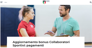 Bonus collaboratori sportivi, pagamenti in arrivo: novità nel comunicato Sport e Salute
