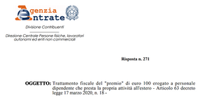 Bonus 100 euro per emergenza Covid, esclusione totale dei lavoratori all'estero