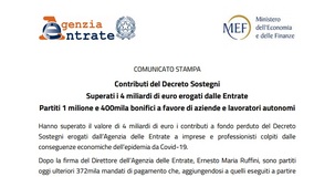 Contributi a fondo perduto, nuovi pagamenti in arrivo: partiti altri 372mila bonifici