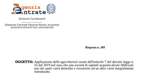 Bonus ricostruzione e limite minimo di vendita, esclusi dal calcolo gli immobili non finiti