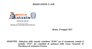 Contributi avvocati con modello F24, nuova causale per il riscatto dal 31 maggio 2021 