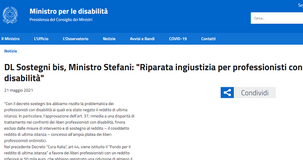 Bonus Covid per professionisti, inclusi tutti gli invalidi: novità nel DL Sostegni bis