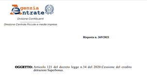 Superbonus, cessione del credito esente da IVA: i chiarimenti dell'Agenzia delle Entrate