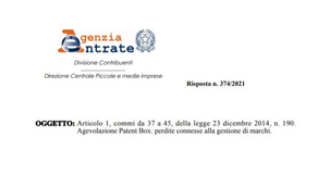 Patent box, marchi storici: in caso di perdite gli effetti positivi sono rinviati