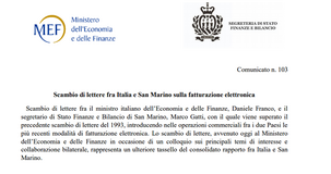 Fattura elettronica, prove di rapporti con l'estero: si parte da San Marino