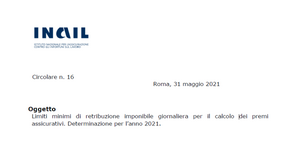 Premi assicurativi INAIL 2021: la circolare con le istruzioni per il calcolo