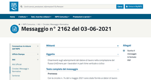 Part time verticale o ciclico e periodi non lavorati: istruzioni INPS sul flusso Uniemens
