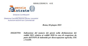 Dichiarazione dei redditi 2021: come indicare il numero di giorni di CIG, Naspi e disoccupazione agricola