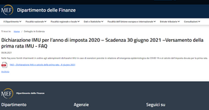 IMU, esenzione Covid con obbligo di dichiarazione entro il 30 giugno 2021