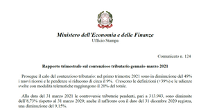 Contenzioso tributario, dati MEF gennaio marzo 2021: un'udienza su 5 online