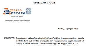 Bonus adeguamento, compensazione in scadenza. Codice tributo soppresso dal 1° luglio 2021