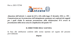 Dichiarazione IVA 2021, mancata presentazione: la comunicazione AdE per adempimento spontaneo