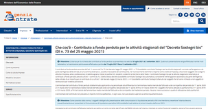 Contributi a fondo perduto, quali sono le attività stagionali