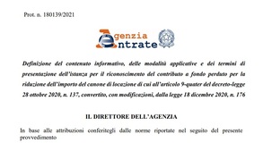 Bonus affitto 2021, contributi a fondo perduto per la riduzione del canone: domanda al via