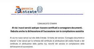 Dichiarazione di successione, tra i nuovi servizi delle Entrate debutta la compilazione assistita