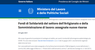 Assegno ordinario Covid artigiani e somministrati: altri 750 milioni per FSBA e FORMATEMP
