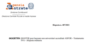 Esenzione IVA formazione, non si applica ai master post lauream non riconosciuti