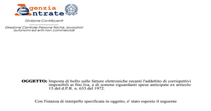 Bollo fatture elettroniche nel caso di spese anticipate 