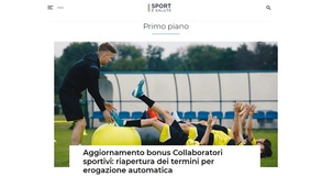 Bonus sportivi 2021, via mail nuova chance di domanda per le indennità da gennaio a maggio