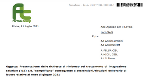 FORMATEMP, domanda per l'integrazione salariale di giugno in scadenza il 30 luglio