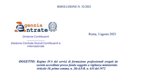 Esenzione IVA per la formazione professionale svolta sotto l'occhio vigile dell'ANPAL 