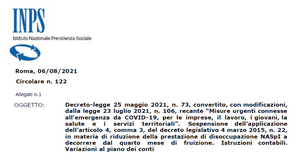 Riduzione Naspi, le istruzioni INPS sulla sospensione del decreto Sostegni bis