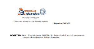IVA vaccini anti Covid, i servizi amministrativi danno diritto alla detrazione
