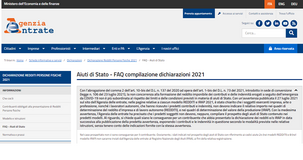 Dichiarazione dei redditi 2021 e Aiuti di Stato: nessuna conseguenza per chi ha seguito le vecchie istruzioni 