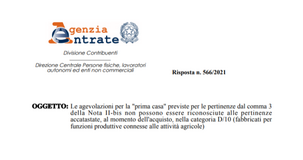 Agevolazione prima casa, spetta anche per le pertinenze ma solo per determinate categorie catastali