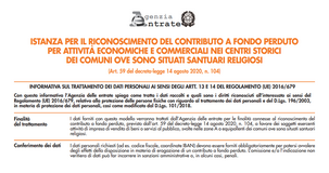 Domanda contributi a fondo perduto per le città santuario al via: scadenza 8 novembre 