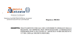 Contributi Covid, in quali casi si applica la detassazione?