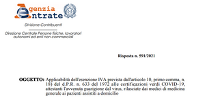 Green pass, si applica l'IVA al certificato di guarigione da Covid?