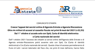 Cassetto fiscale, accesso con SPID, CIE o CNS: cosa cambia dal 1° ottobre 2021 