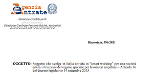 Regime impatriati: via libera anche per i lavoratori in smart working in Italia, ma dipendenti all'estero 