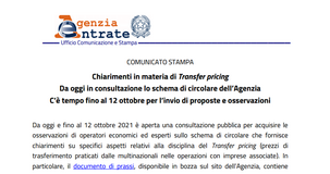 Transfer pricing, la circolare con i chiarimenti sulla documentazione in consultazione fino al 12 ottobre 