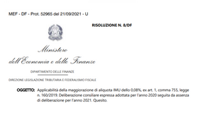 IMU 2021, senza deliberazione comunale si confermano le aliquote del 2020