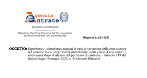Superbonus 110, sismabonus acquisti anche con asseverazione tardiva se cambia la classificazione sismica