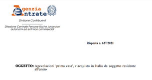 Bonus prima casa, niente obbligo di residenza per chi vive all'estero anche in caso di secondo acquisto