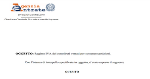 Piattaforma di raccolta firme, niente IVA sui contributi versati dai sostenitori 